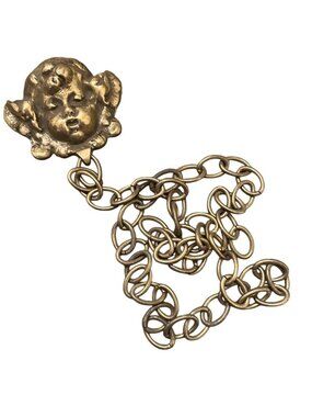 Vintage Baroque Style Cherub Portrait Design Solid Brass Chandelier Embellishmen